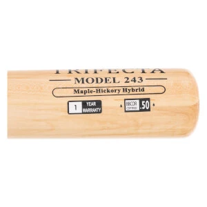 BamBooBat Trifecta Hickory/Maple Hybrid Wood Baseball Bat: TRI-HCBN243 - Image 4